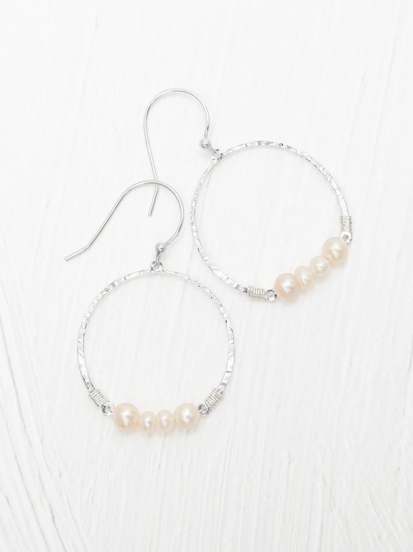 Holly Yashi Rosa Hoop Earrings - Silver / White    