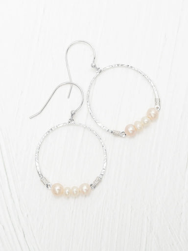 Holly Yashi Rosa Hoop Earrings - Silver / White    