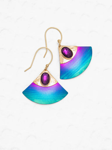 Holly Yashi Monte Carlo Earrings - Teal and Gold    