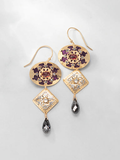 Holly Yashi Eugenie Earrings - Royal Purple    