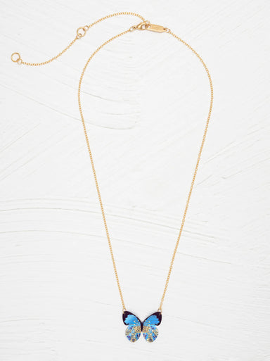Holly Yashi Blooming Butterfly Necklace - Blue Radiance