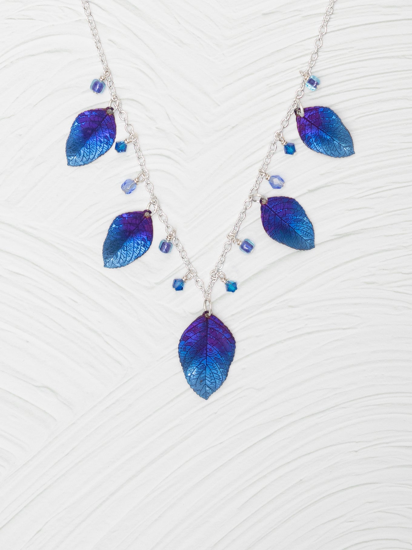Holly Yashi Healing Elm Leaf Necklace - Navy    