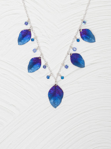 Holly Yashi Healing Elm Leaf Necklace - Navy    