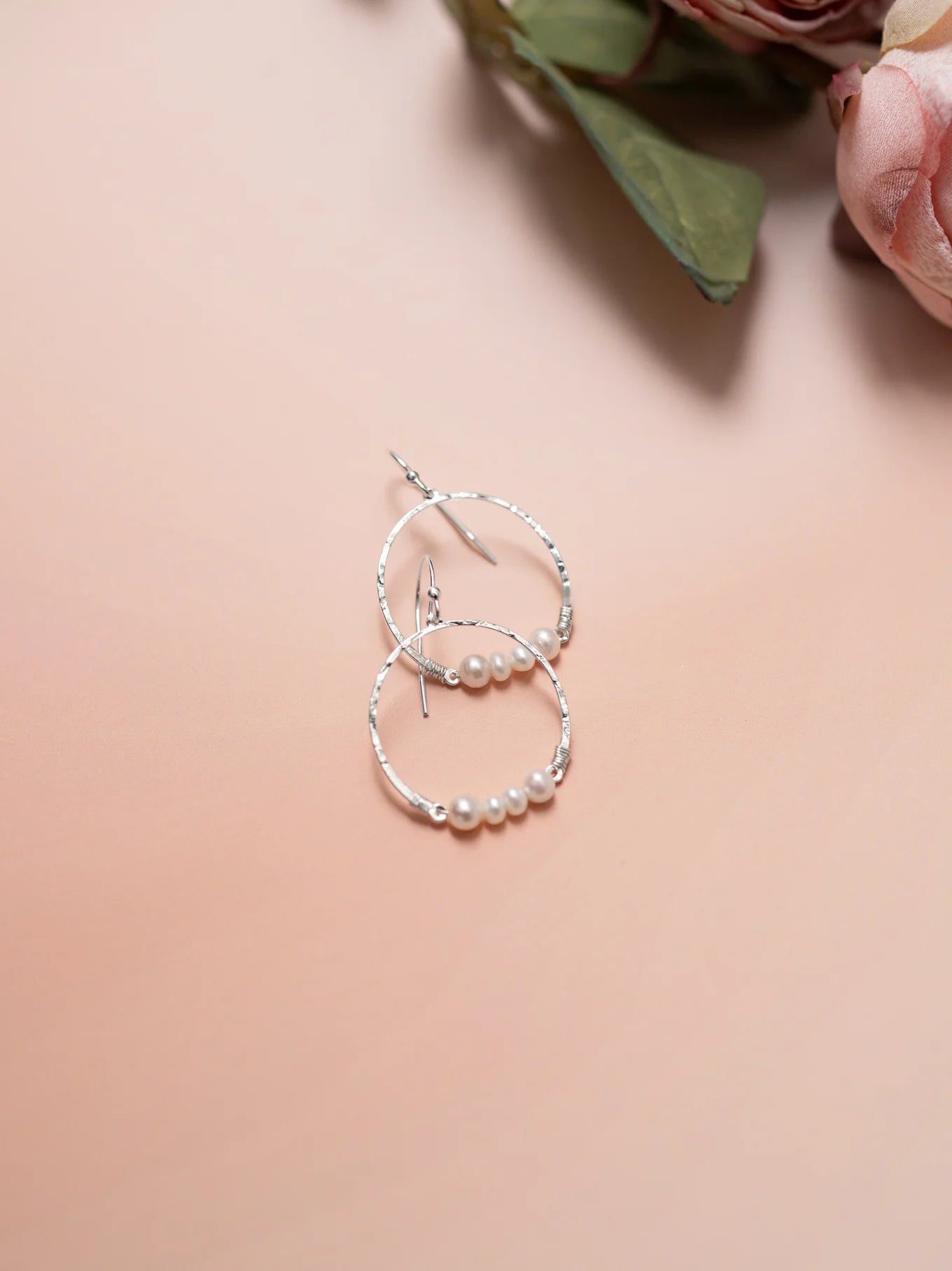 Holly Yashi Rosa Hoop Earrings - Silver / White    