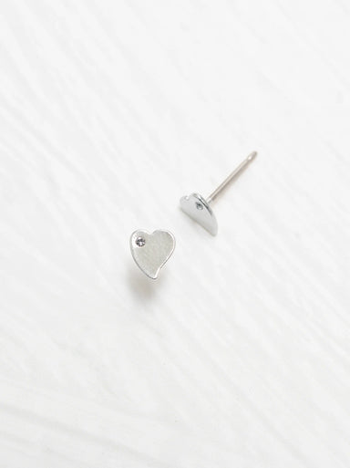 Holly Yashi Amore Heart Post Earrings - Silver    