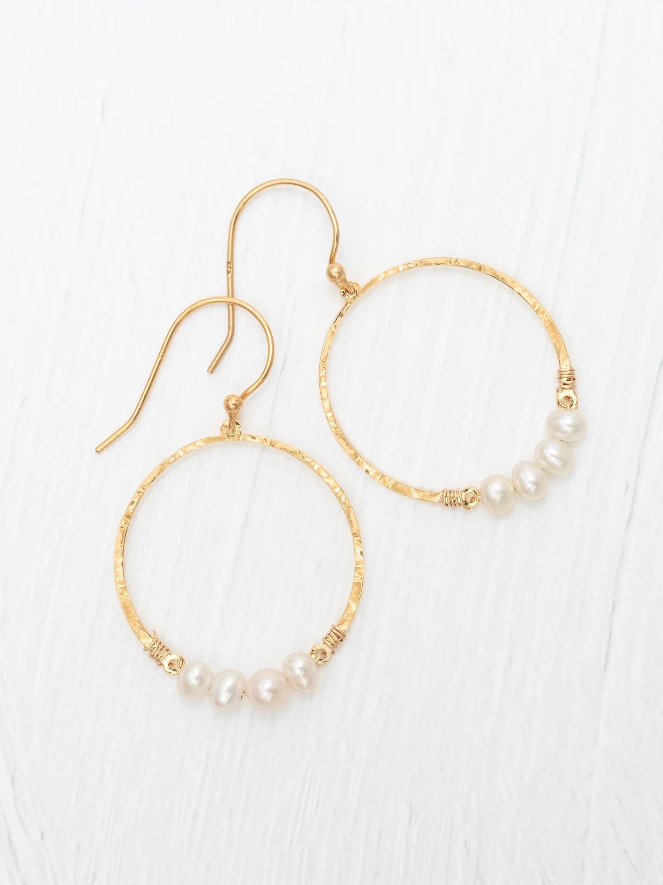 Holly Yashi Rosa Hoop Earrings - Gold / White    