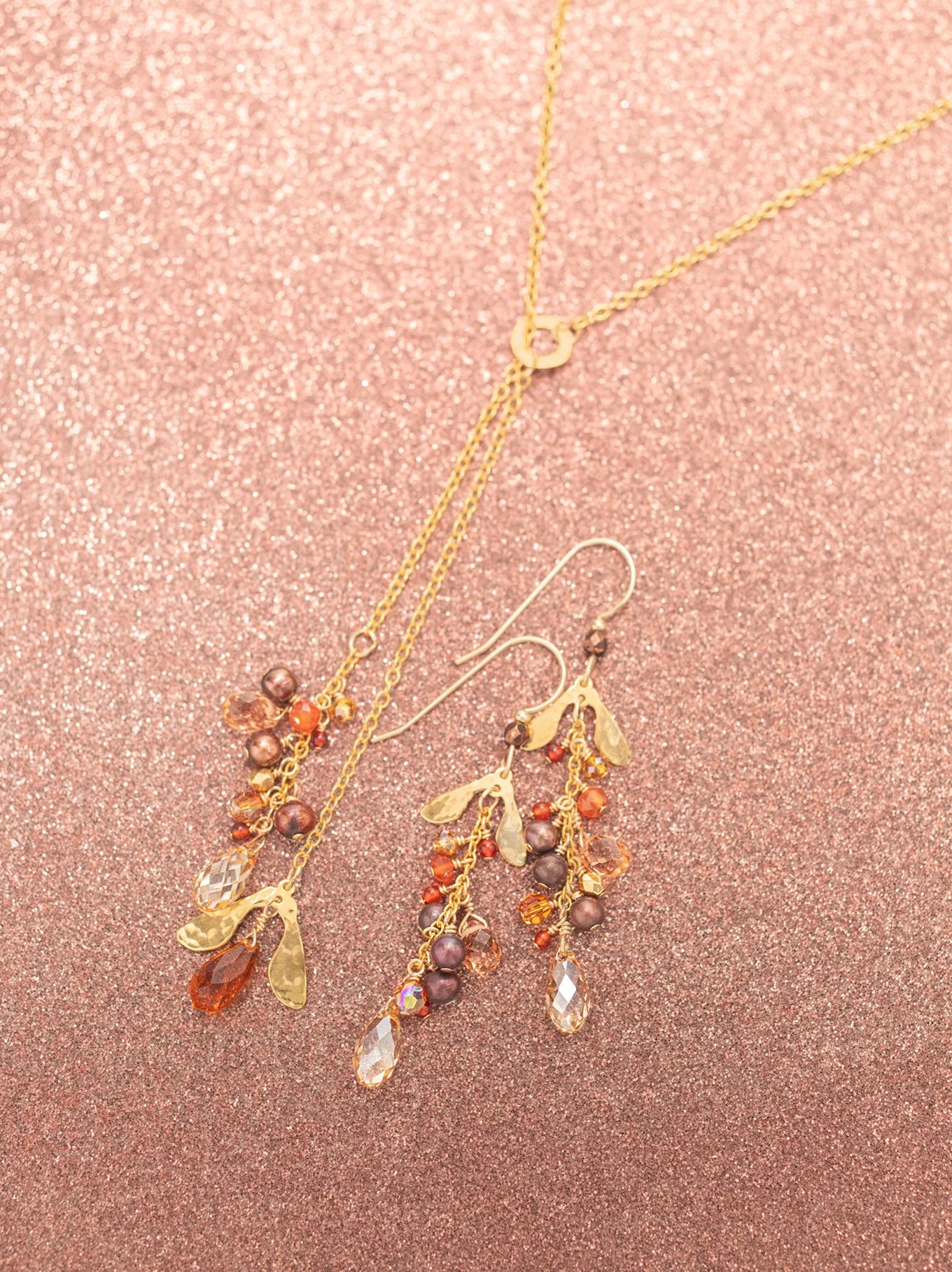 Cascading Calla Earrings - Amber Dew    