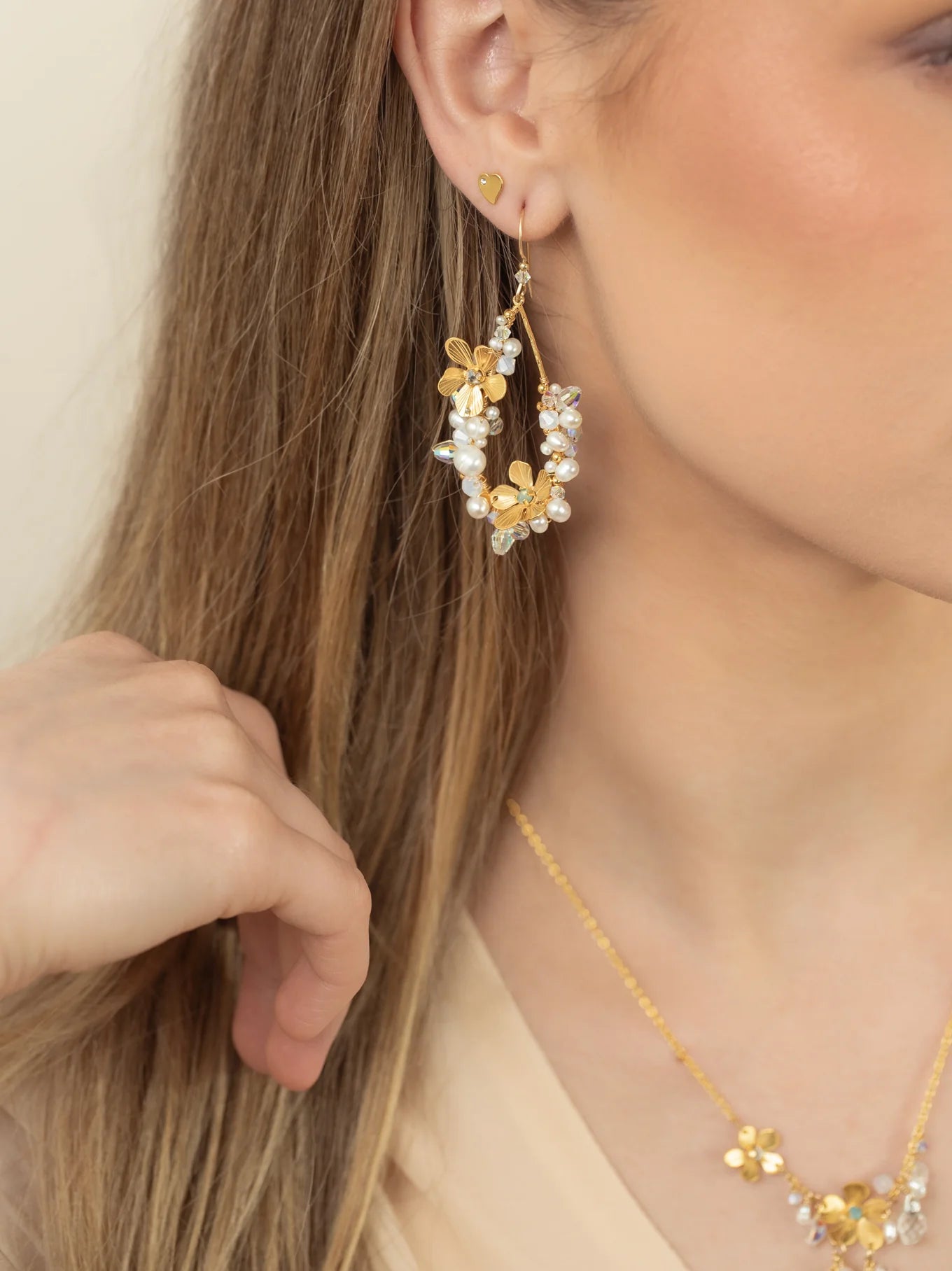 Holly Yashi Rafaela Earrings - Silver and White    