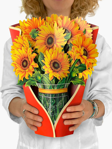 Sunflowers Pop Up Flower Bouquet Greeting Card    