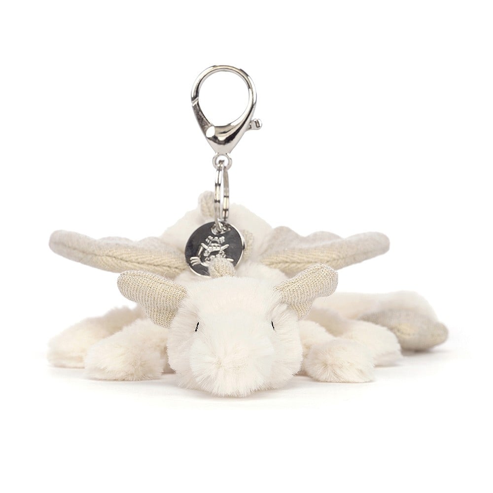 Jellycat Snow Dragon Bag Charm    