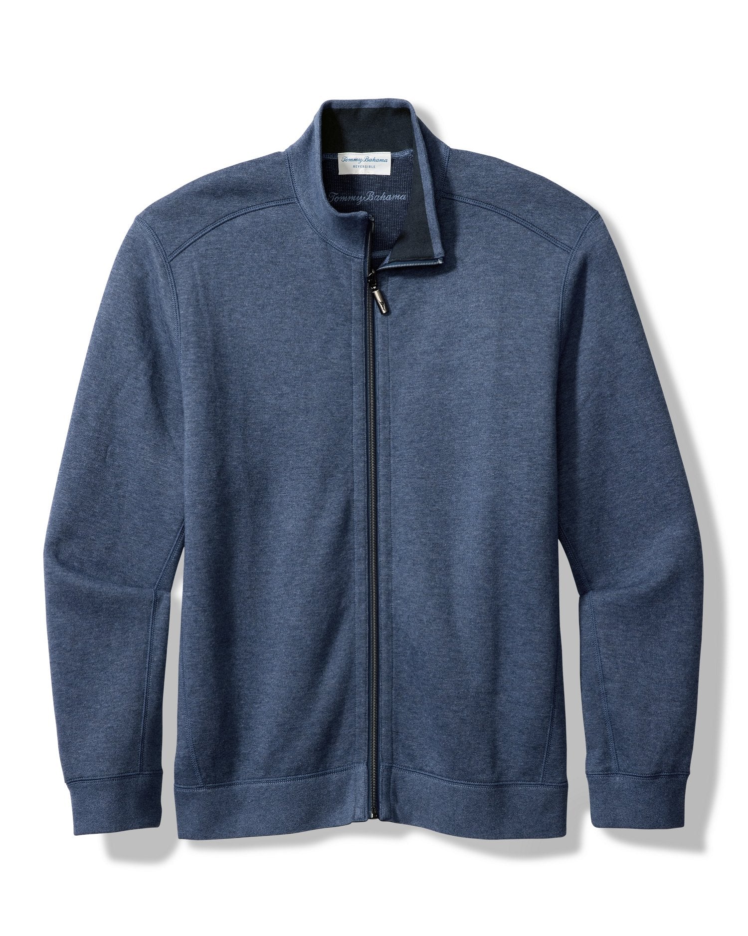 Tommy Bahama Flip Coast Full-Zip Reversible Sweatshirt Blue Note Heather S  023791245603