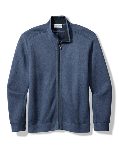 Tommy Bahama Flip Coast Full-Zip Reversible Sweatshirt Blue Note Heather S  023791245603