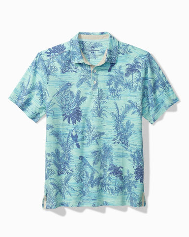 Tommy Bahama Birds Eye View Polo Aqua Splash M  023791600334
