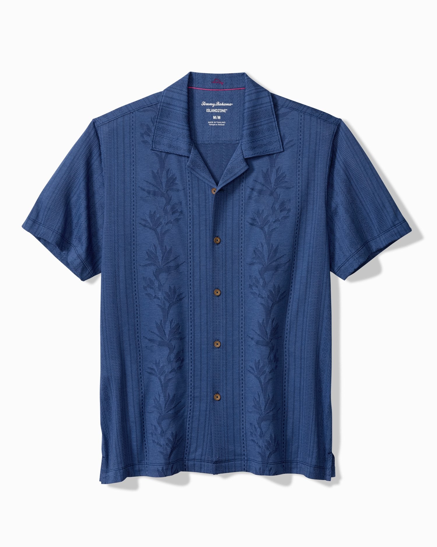 Tommy Bahama Palm Fresco Beach Border Short Sleeve Camp Shirt Carbon Navy M 023763539891