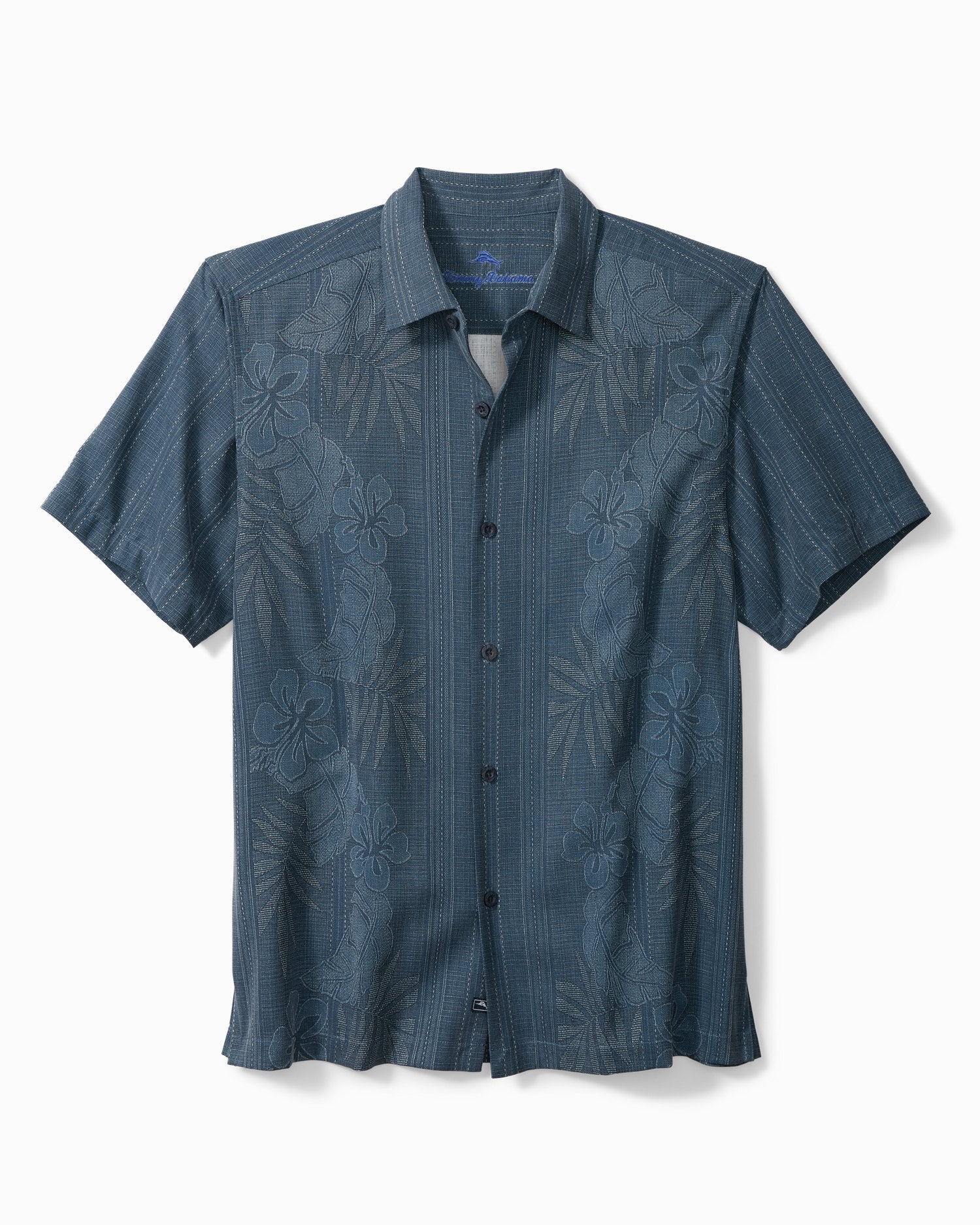 Tommy Bahama Bali Border Camp Shirt Navy M  023773357225