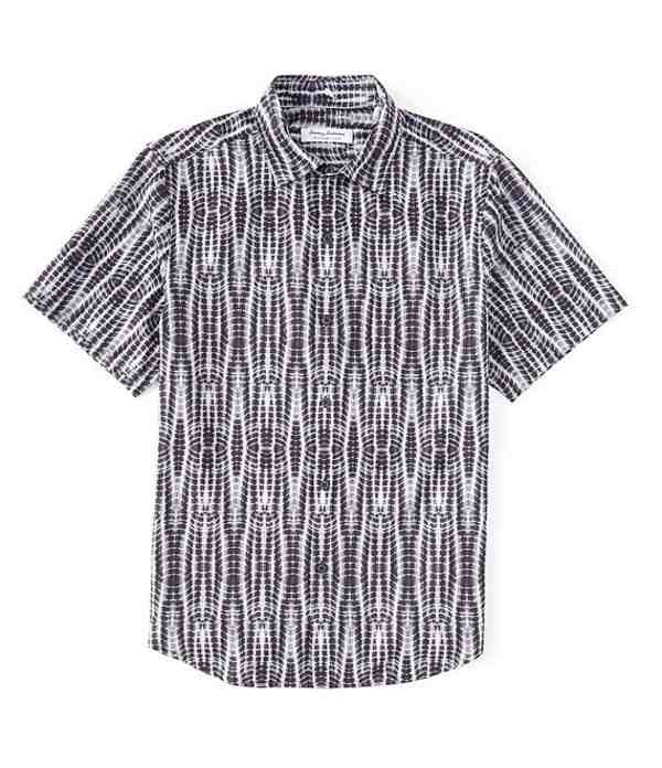 Tommy Bahama Bahama Coast Shibori Sands IslandZone® Camp Shirt ST326006 Dark Shade M  023773561950