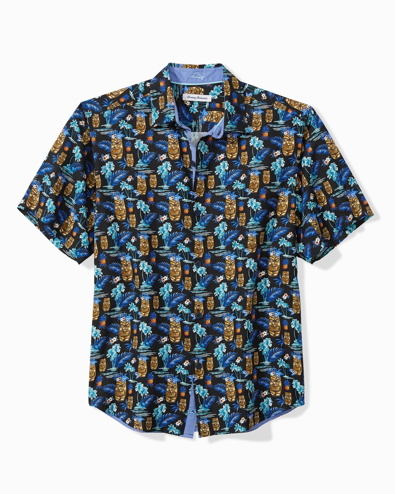 Tommy Bahama Tiki Tropics Camp Shirt Black M  023791248918