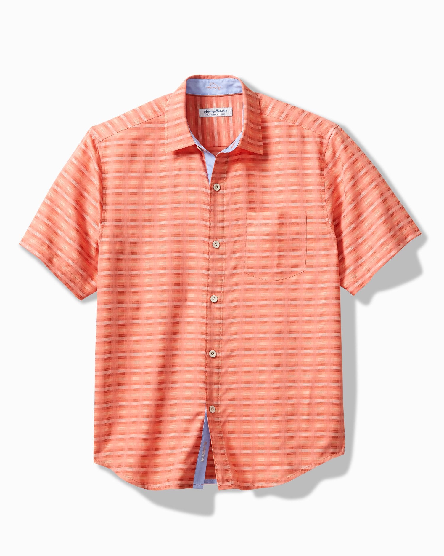 Tommy Bahama Coconut Point Pixel Paradise Camp Shirt Coral M  023791577995