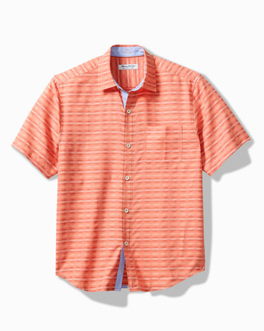 Tommy Bahama Coconut Point Pixel Paradise Camp Shirt Coral M  023791577995