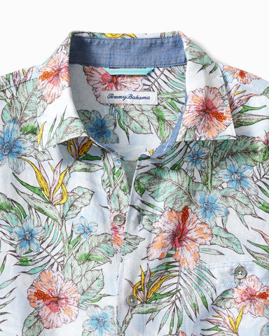 Tommy Bahama Sand Linen Sketch Gardens Camp Shirt    