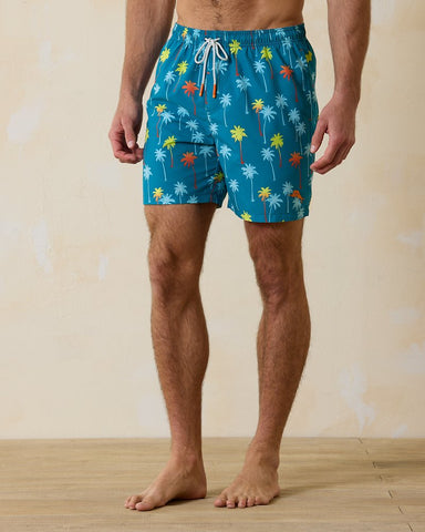 Tommy Bahama Naples Pom Palms 6-Inch Swim Trunks Blue Allure M  023791614850