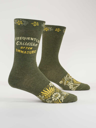 BLUQ Frequently Childlike Often Immature Men's Crew Socks