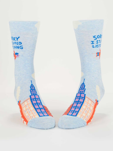 Blue Q Sorry I Stopped Listening Men's Socks