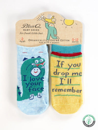 BLUQ I Love Your Face/ If You Drop Me I'll Remember Baby Socks