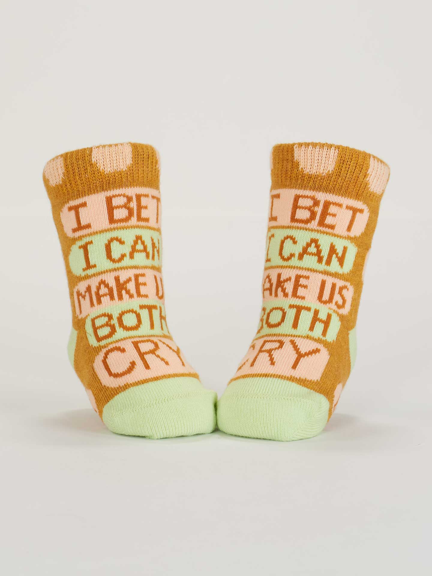 BLUQ Certified Cuddle Bug/I Bet I Can Make Us Both Cry Baby Socks