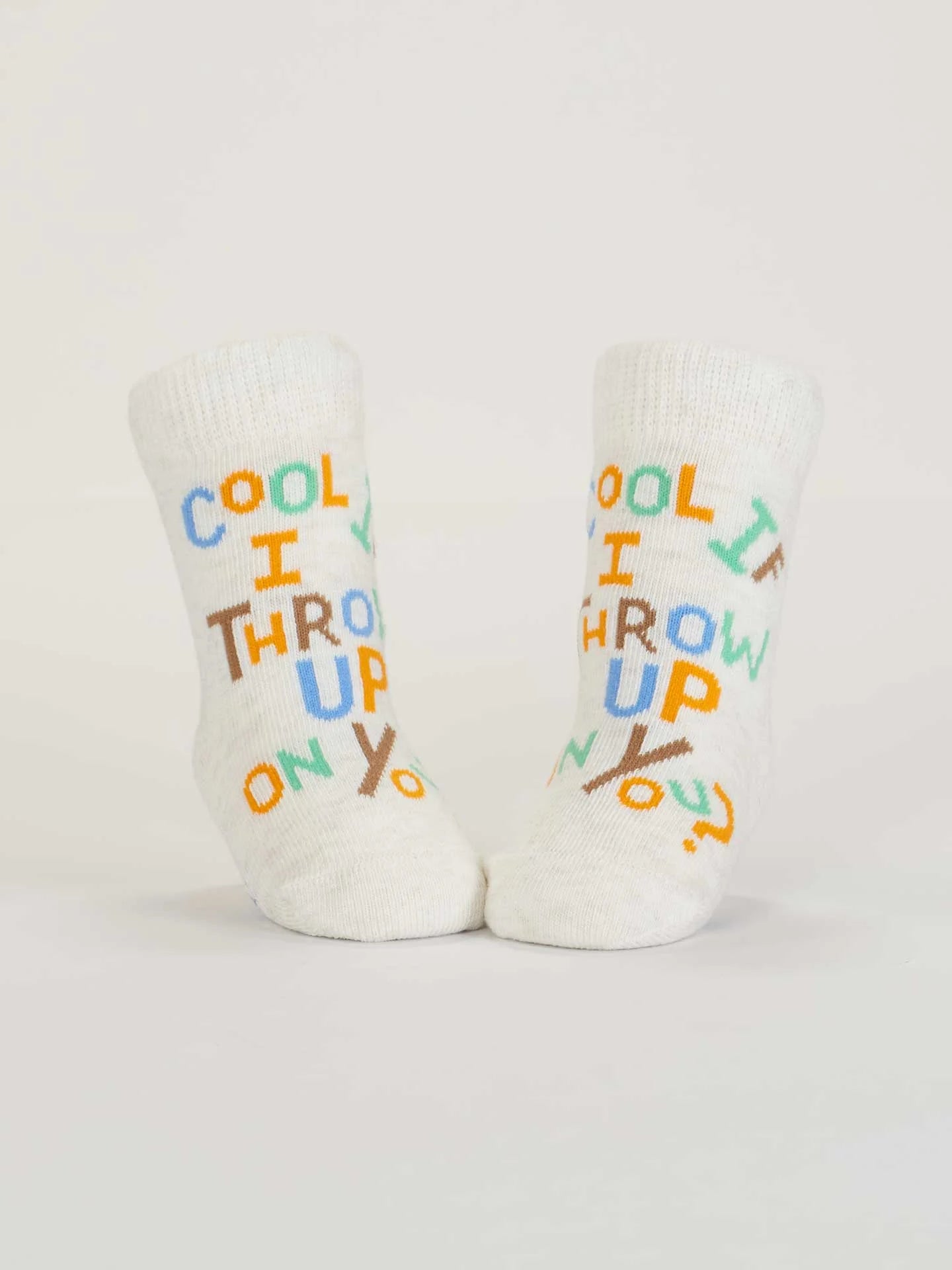 BLUQ Big Fan Of Shapes & Colors/ Cool If I Throw Up On You? Baby Socks