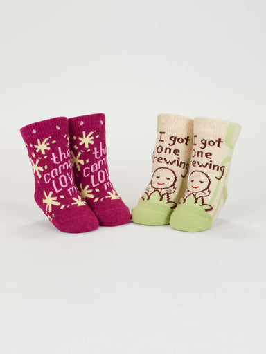 The Camera Loves Me/ I Got One Brewing - 2 Pairs of Baby Socks