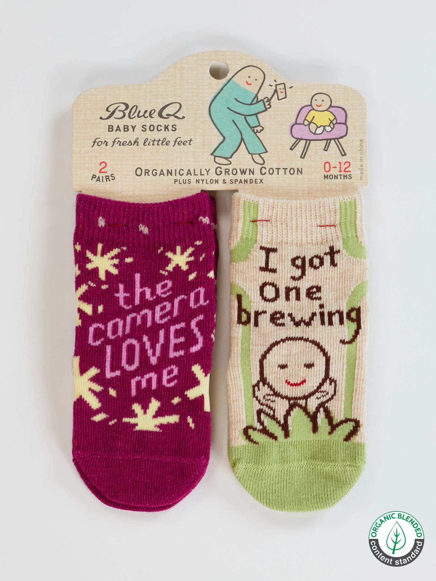 The Camera Loves Me/ I Got One Brewing - 2 Pairs of Baby Socks