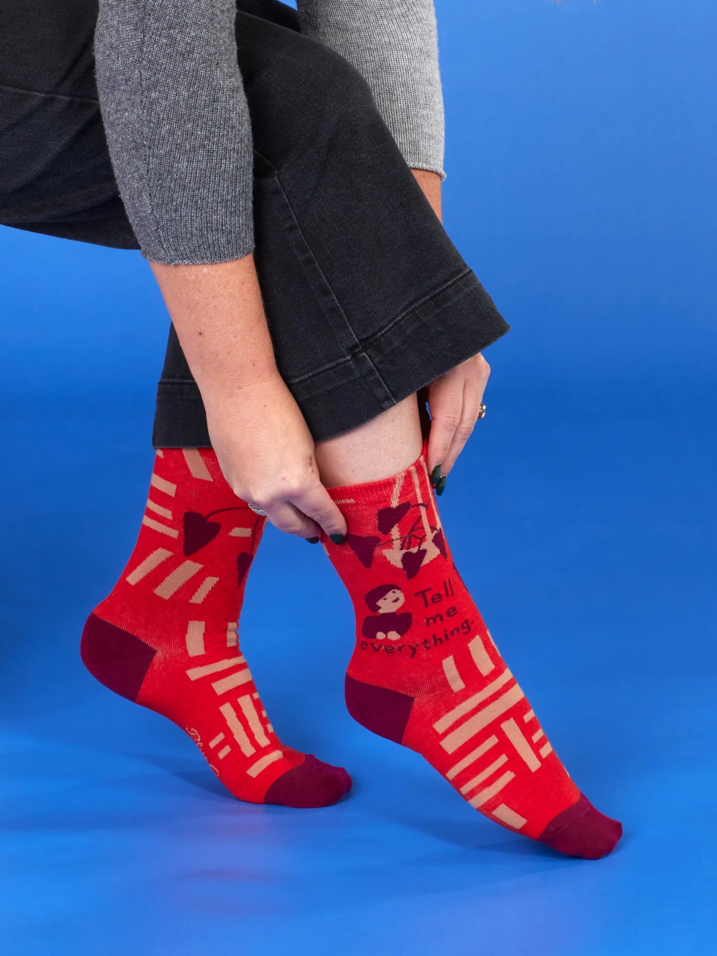 BLUQ Tell Me Everything Women's Crew Socks
