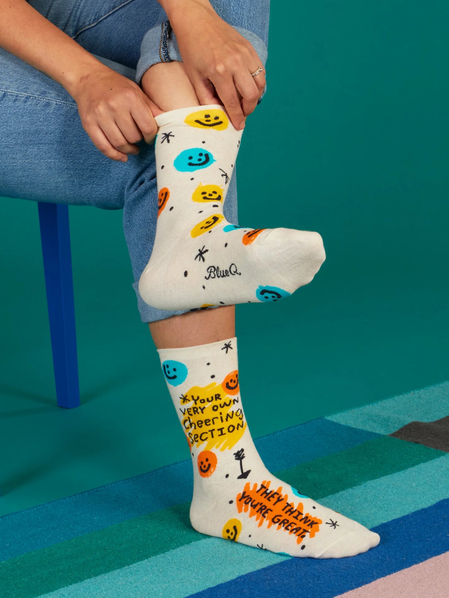BLUQ Your Very Own Cheering Section. They Think You're Great. Women's Crew Socks