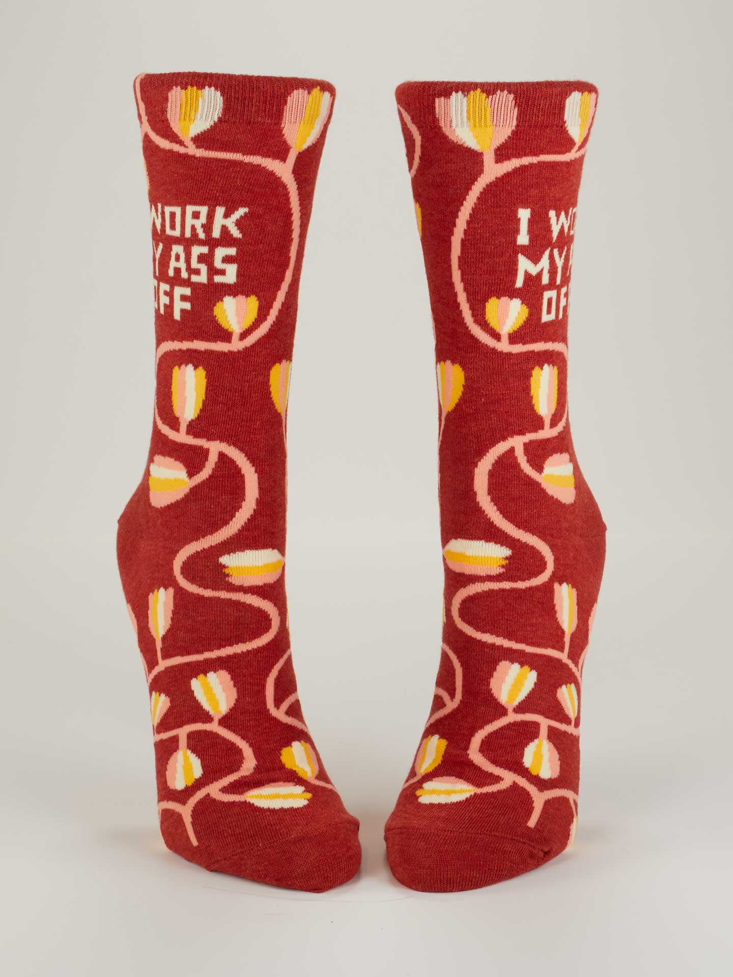 BLUQ I Work My Ass Off Women's Crew Socks