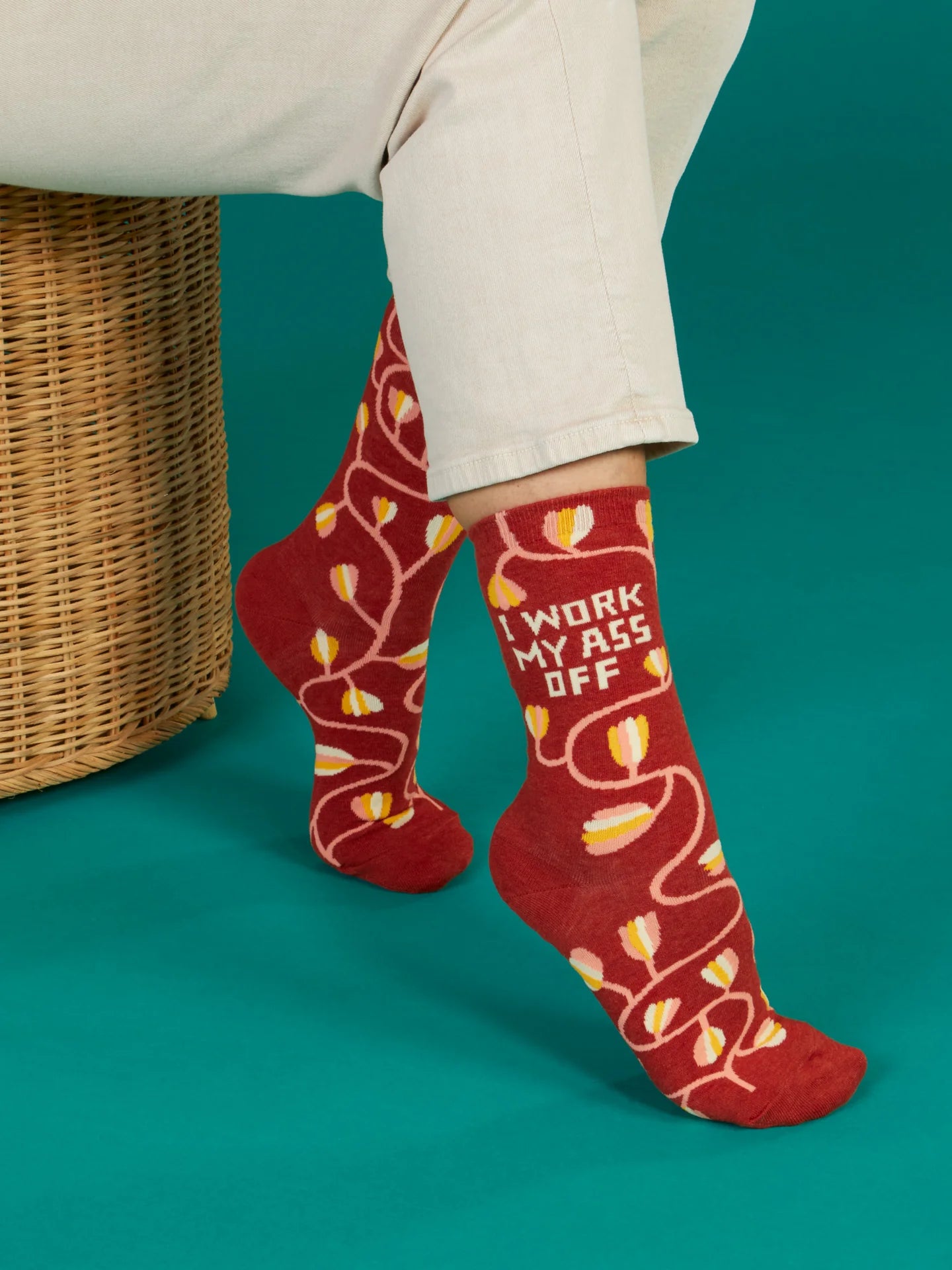 BLUQ I Work My Ass Off Women's Crew Socks