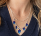 Holly Yashi Healing Elm Leaf Necklace - Navy    