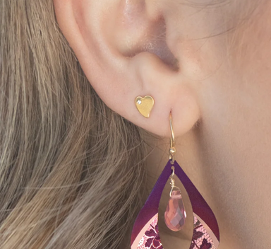 Holly Yashi Amore Heart Post Earrings - Gold    