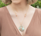 Holly Yashi Claire Pendant Necklace - Sage / Coral
