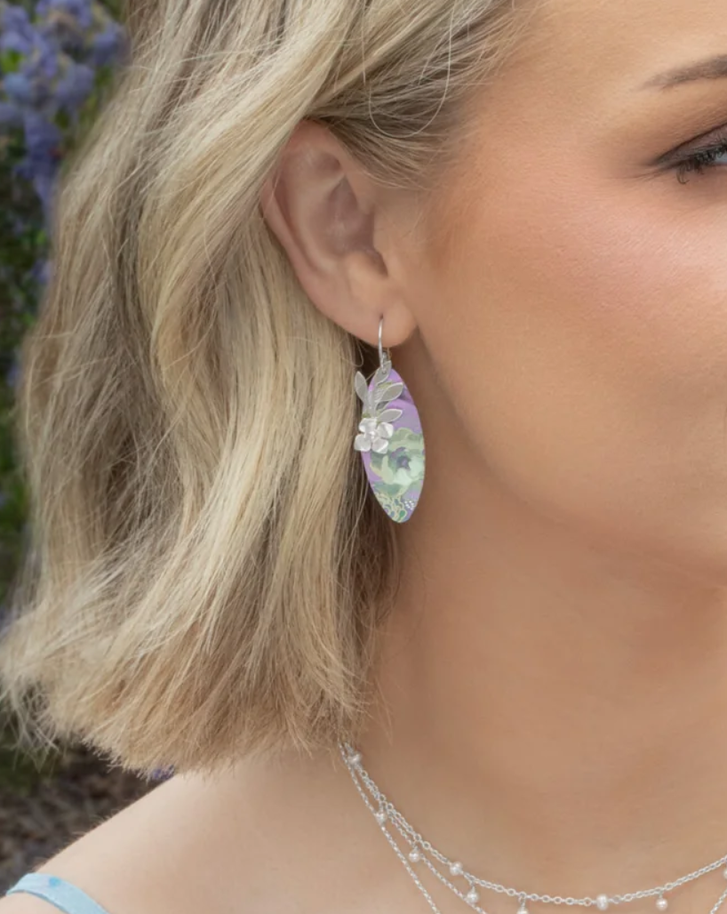 Holly Yashi Alyssa Earrings - Sage / Coral