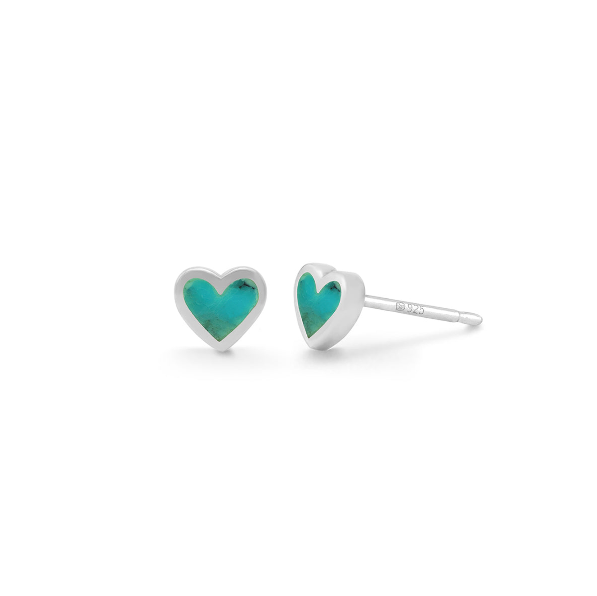 Boma Heart Stone Studs - Turquoise