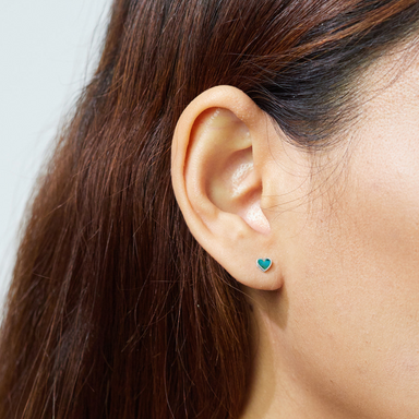 Boma Heart Stone Studs - Turquoise