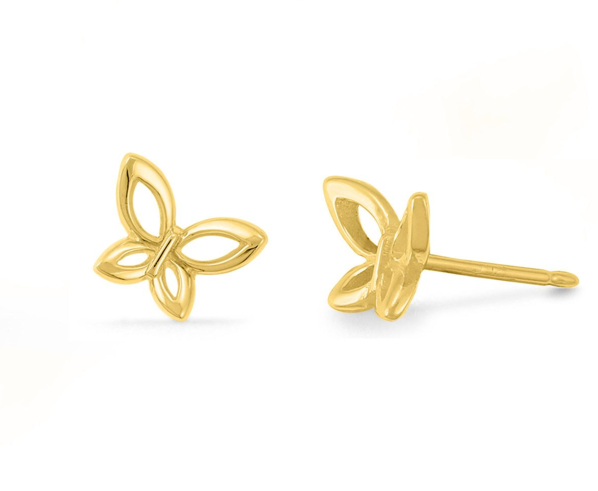 Boma Butterfly Outline Stud Earrings - Gold