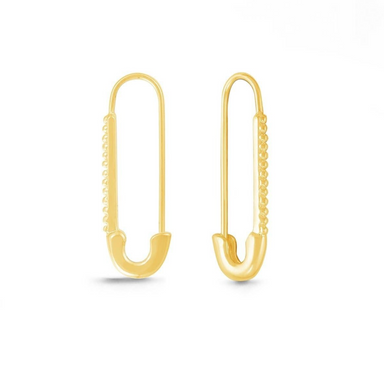 Boma Safety Pin Hoop Earrings - Gold