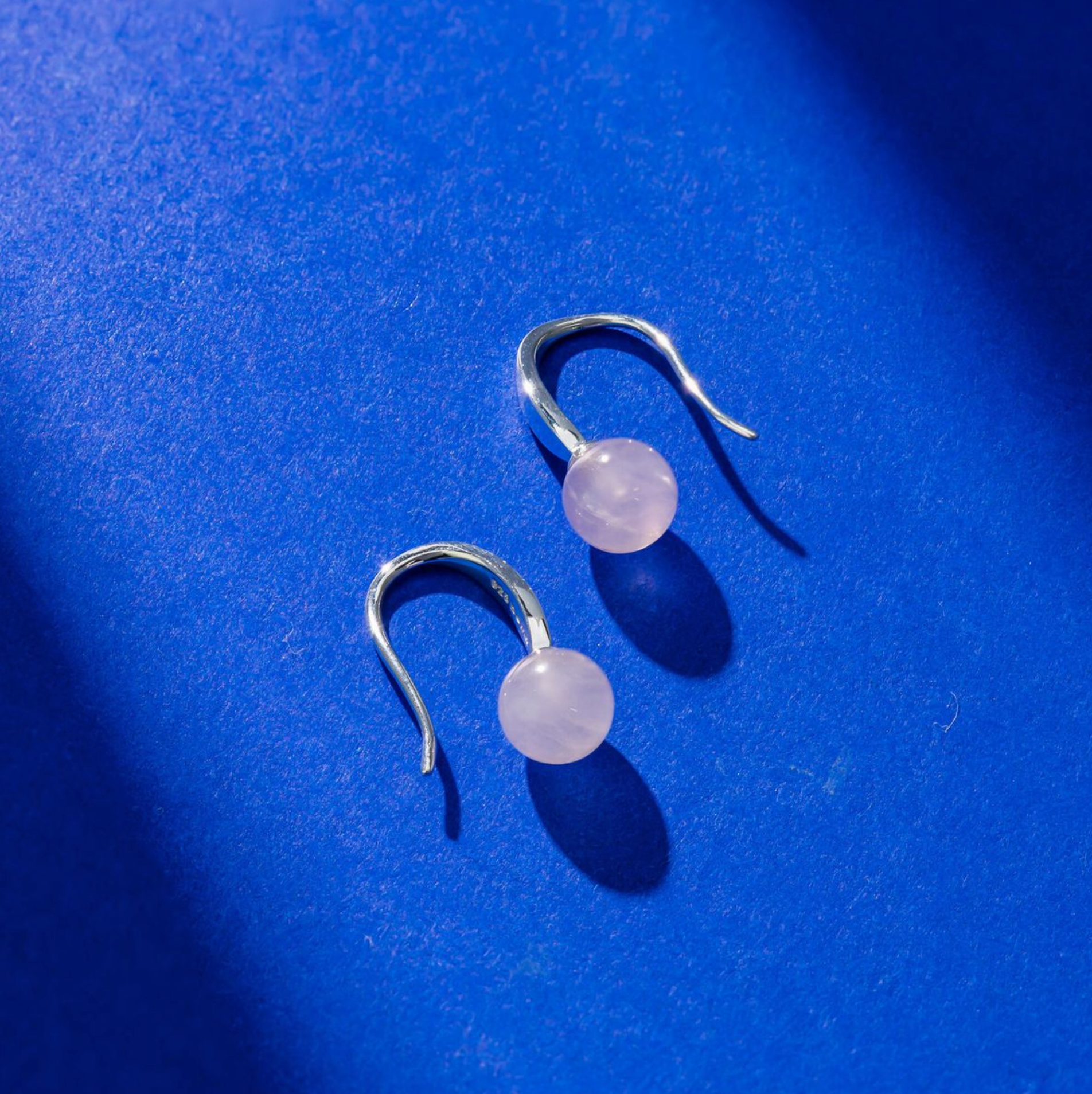 Boma Sterling Silver Open Drop Earrings - Round Rose Quartz Drop