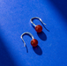 Boma Sterling Silver Open Drop Earrings - Round Red Agate Drop