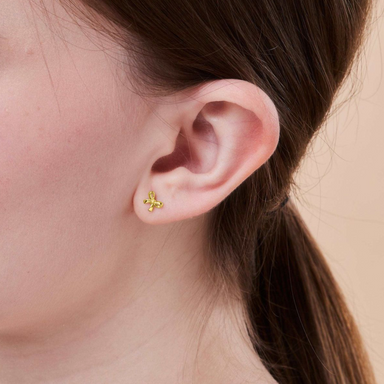 Boma 14K Gold Gift Ribbon Post Earrings