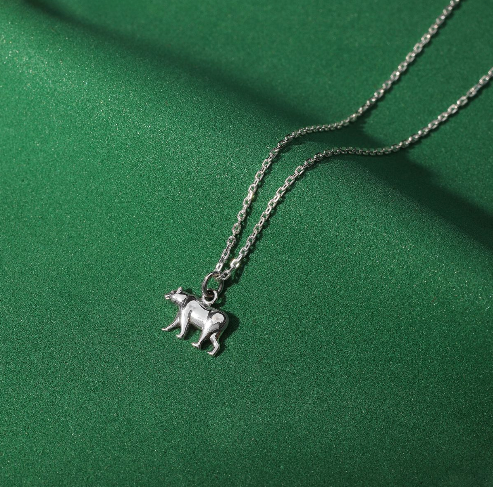 Boma Sterling Silver California Grizzly Bear Pendant Necklace