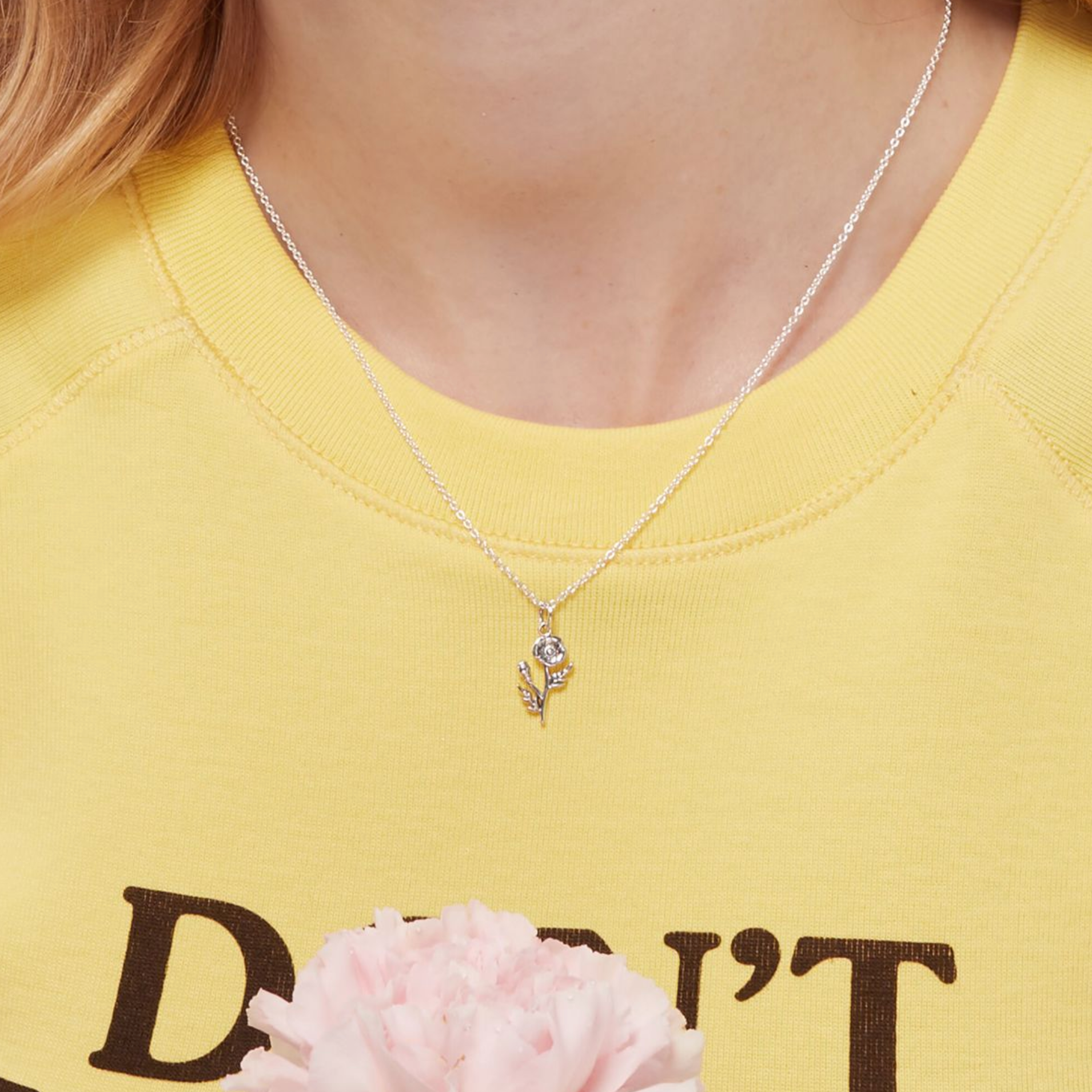 Boma Sterling Silver Poppy Flower Necklace
