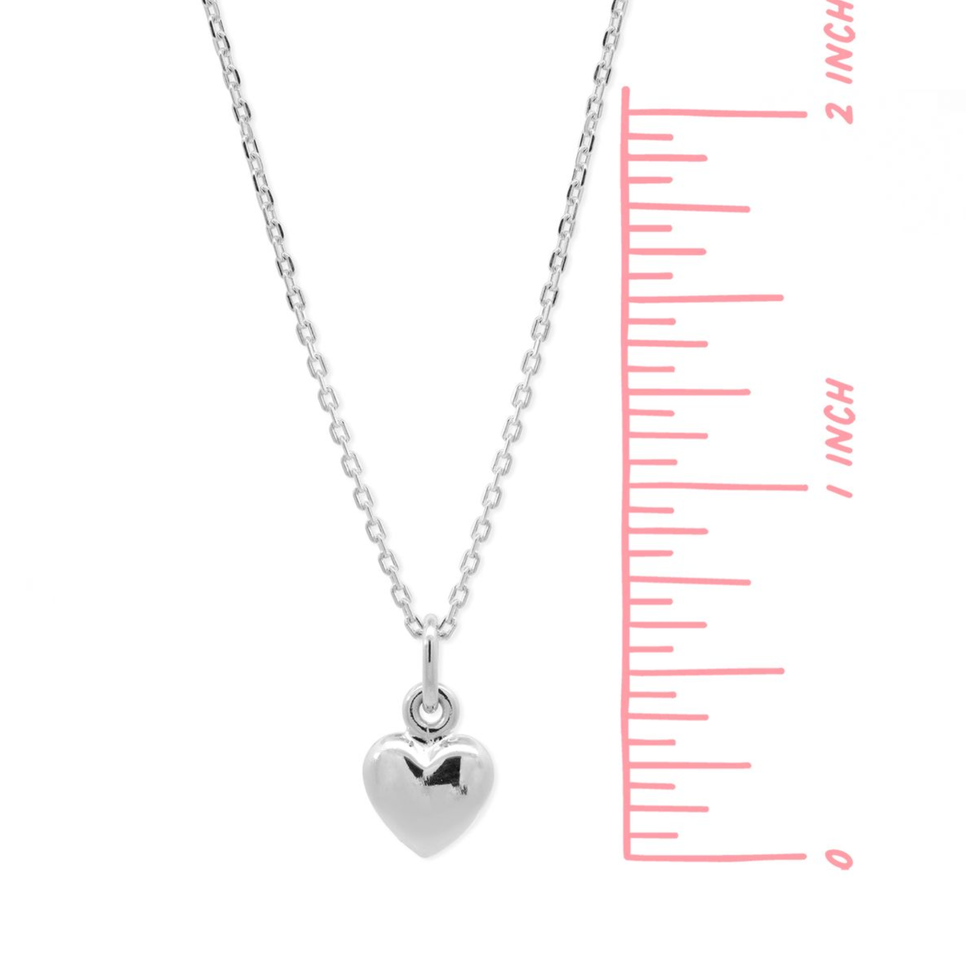 Boma Sterling Silver Puffy Heart Pendant Necklace